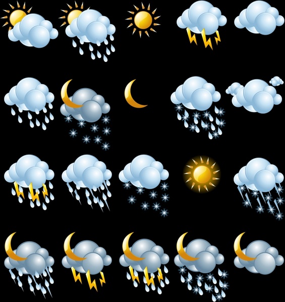 weather forecast icons dynamic modern design