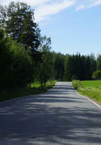 finland the road in the shadows