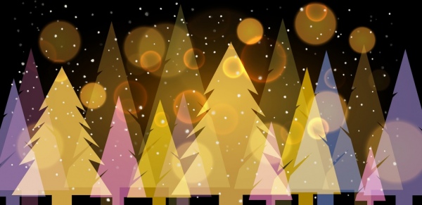 fir trees background colored sparkling decoration