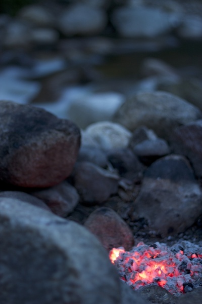 fire camping rocks 