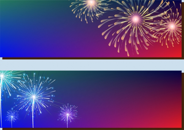 fireworks background sets sparkling decoration style