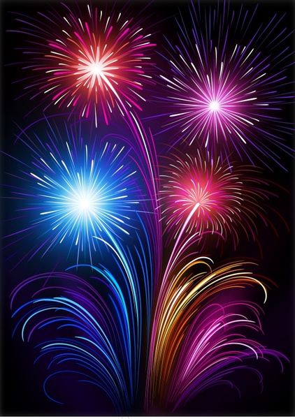 fireworks painting colorful sparkling explosion decor