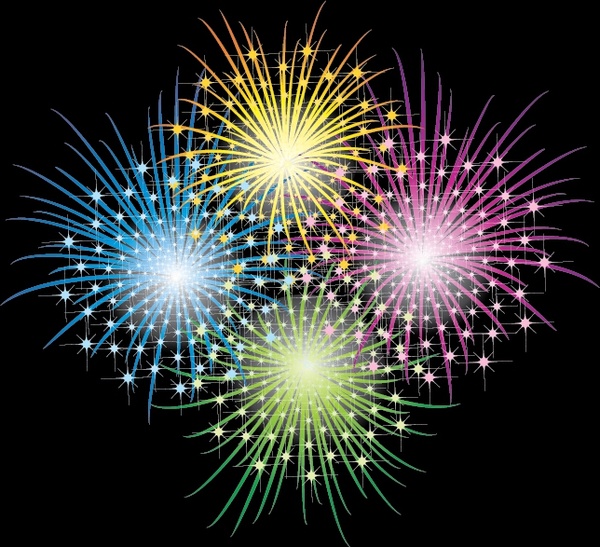 fireworks painting colorful sparkling explosion design