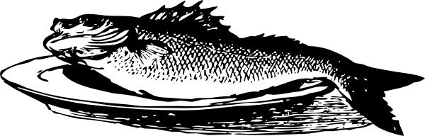 Fish On A Plate clip art