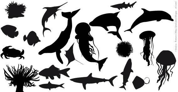 Download Fish silhouettes vector Free vector in Adobe Illustrator ai ( .ai ) vector illustration graphic ...