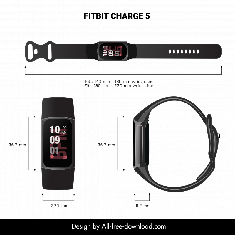 fitbit charge smartwatch template luxury modern 
