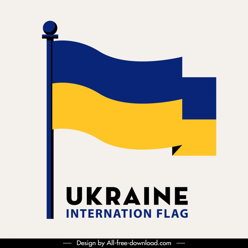flag ukraine internation logotype yellow green decor 3d dynamic design
