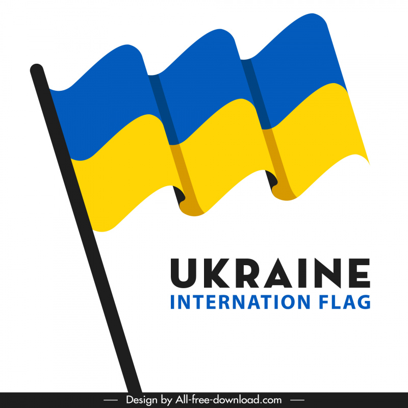 flag ukraine internation sign icon 3d dynamic sketch