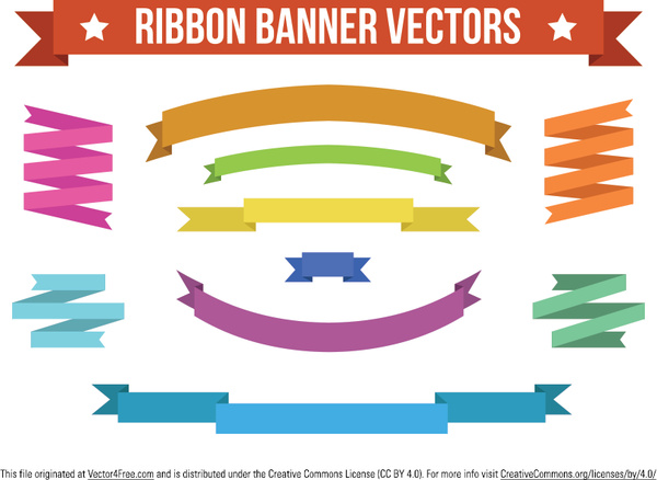 Flat Colorful Ribbon Banner Vectors Free Vector In Adobe Illustrator Ai Ai Vector Illustration Graphic Art Design Format Format For Free Download 286 90kb