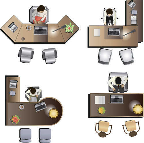 flat office meeting template vector design