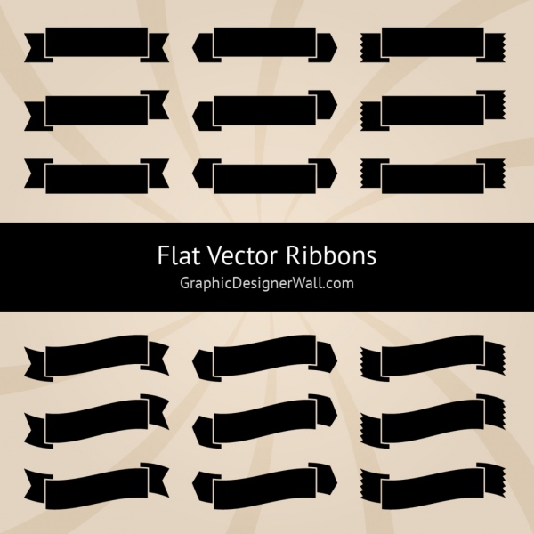 flat vector ribbons 