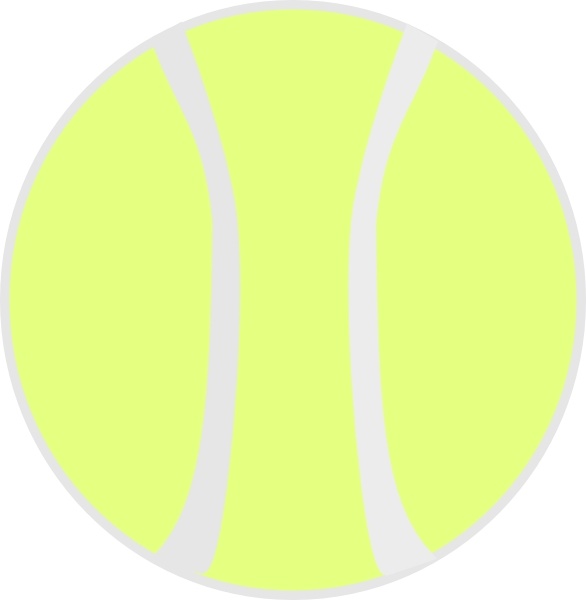 Flat Yellow Tennis Ball clip art