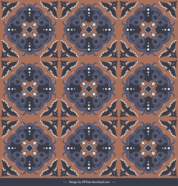 floor tile pattern template repeating retro symmetric decor