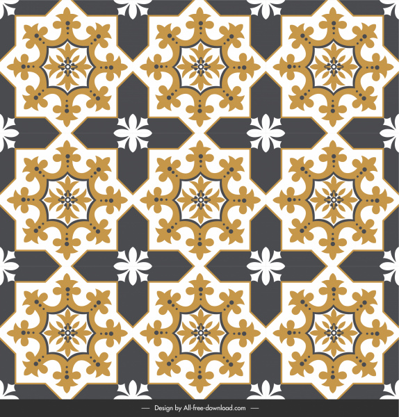floor tile pattern template symmetric shapes elegant classic
