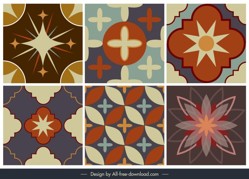 floor tiles pattern sets collection vintage symmetry 