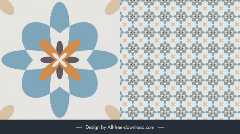 floor  tiles pattern template elegant classic flower shape 