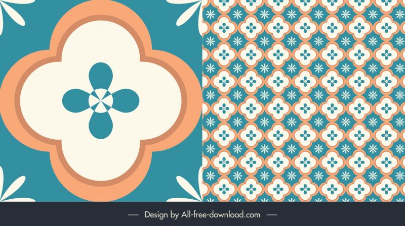  floor tiles pattern template symmetric elegant petal shapes 