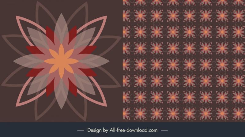 floor  tiles pattern template symmetric flora illusion 