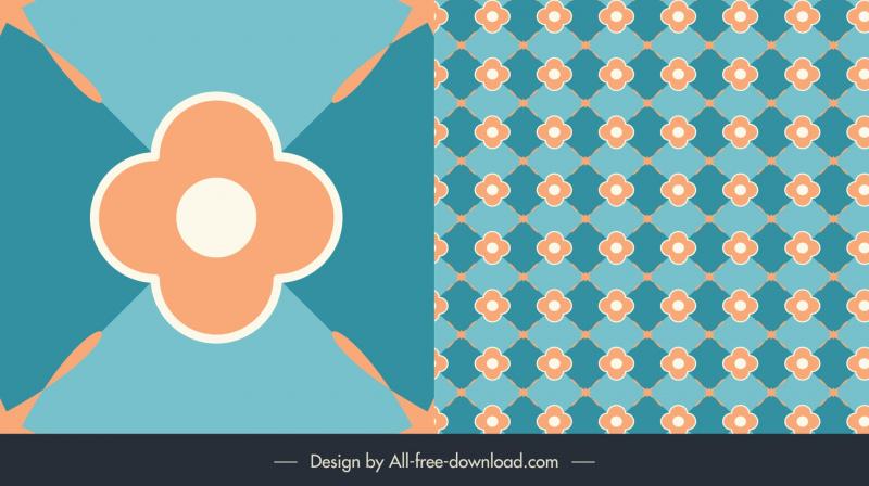 floor tiles pattern template symmetric petal shapes  