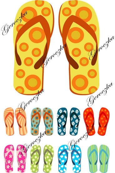 slippers pairs templates colorful decor flops icons