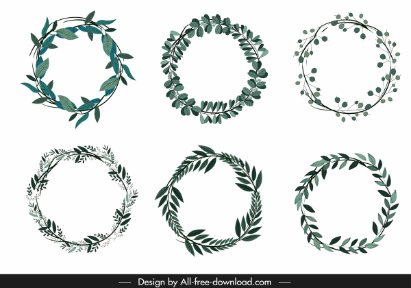 flora leaf wreath template classic circle decor