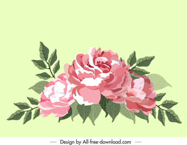 flora painting blooming sketch colored classic decor