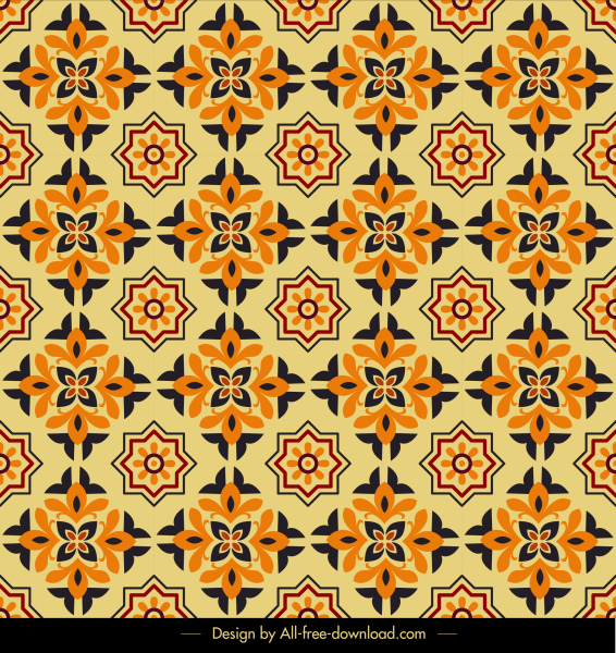 flora pattern template classical repeating symmetric decor