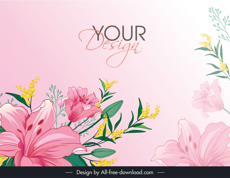  floral backdrop template elegant classical handdrawn 