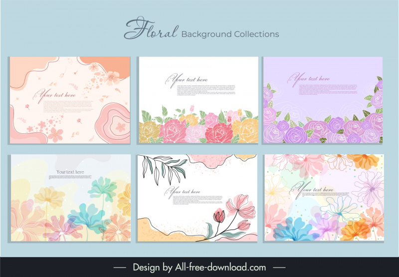 floral background templates collection classical elegance 