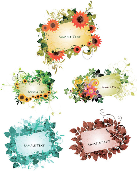 floral border card vector