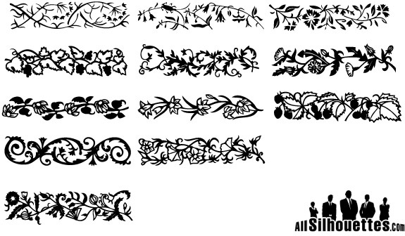 Floral borders free vector
