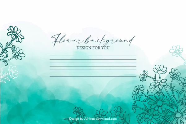 floral card background classical handdrawn design