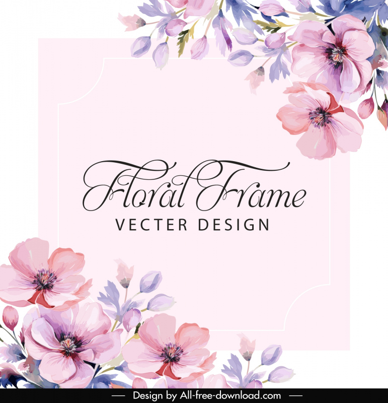 floral corner frame template elegant classic 