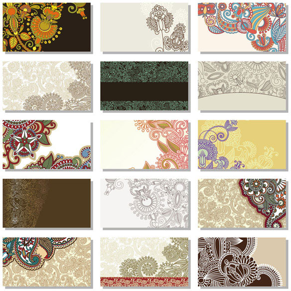floral decorative pattern cards vector background 