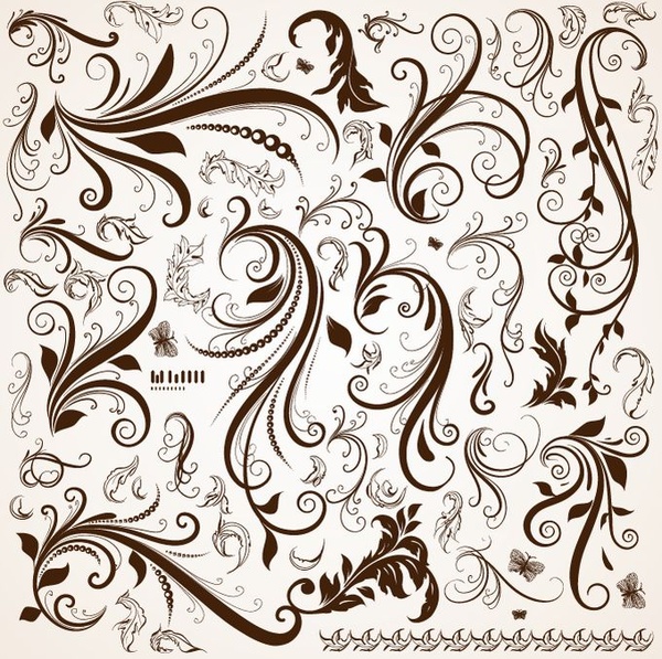 Floral design elements Vectors graphic art designs in editable .ai .eps