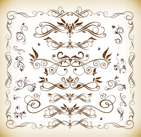 floral design elements vector illustration