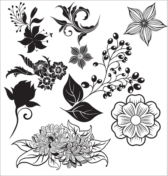 floral elements vector
