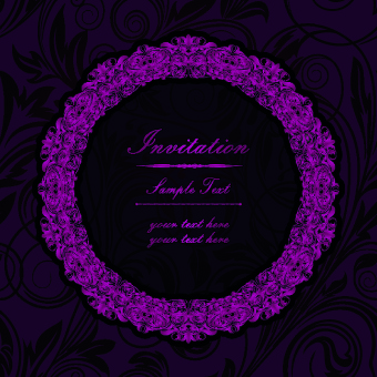 floral frame invitation vector 