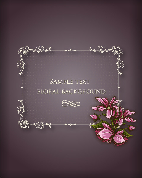 floral frames vector backgrounds set 