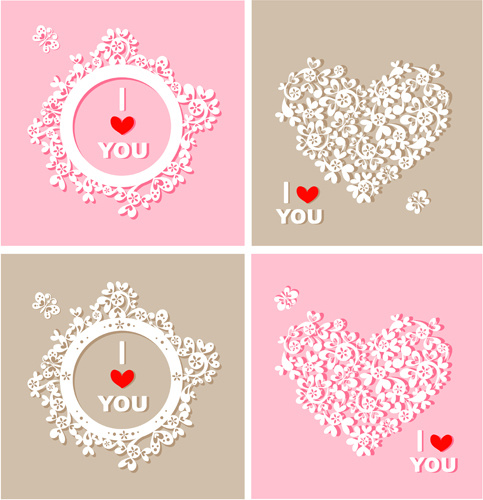 floral heart and clock vector