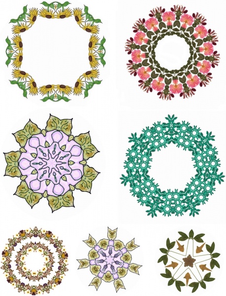 floral motifs collage sheet