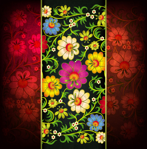 floral ornaments vector backgrounds 