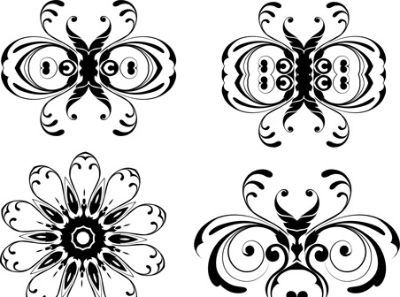 floral ornaments vector pack 
