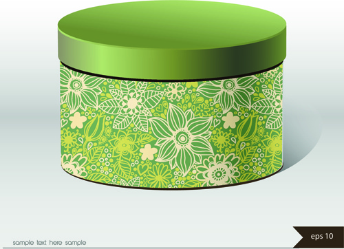 floral package box cover vector