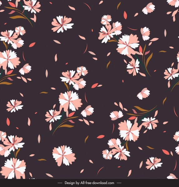 floral pattern template classical dark colored decor