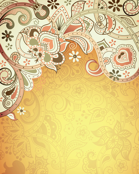 floral patterns retro style background