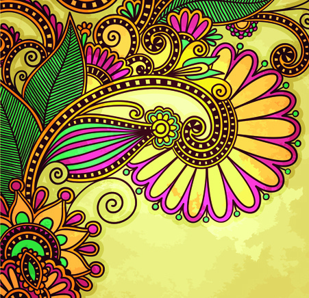 floral patterns with grunge backgrounds vector