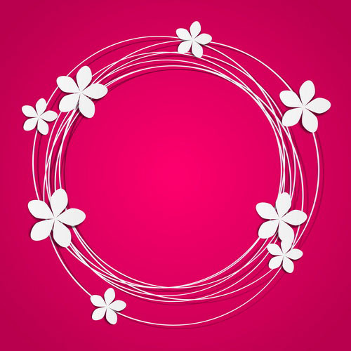 floral round frame with place for text