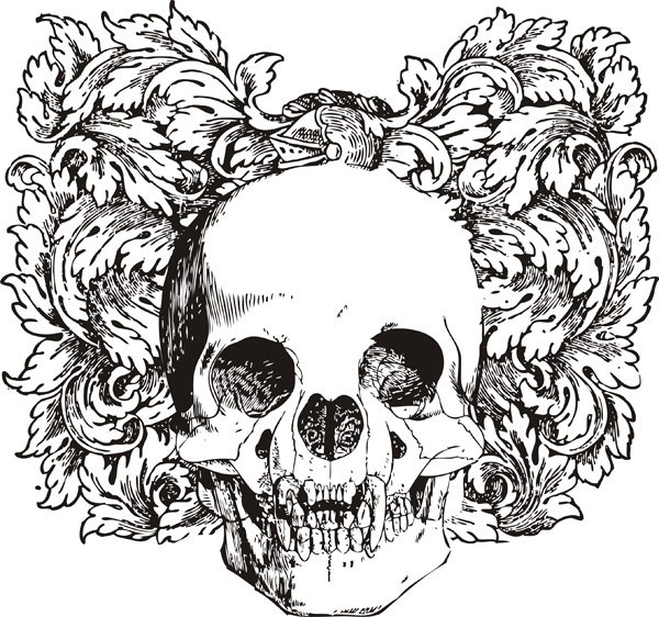 Floral skull vector illustration
