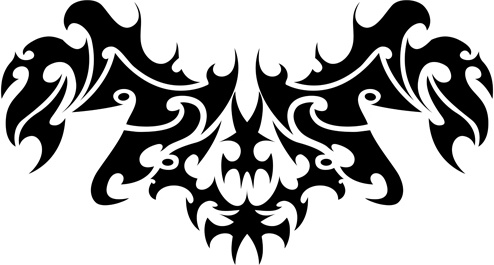 floral tribal tattoo vector